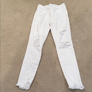 American eagle white distressed jeggings